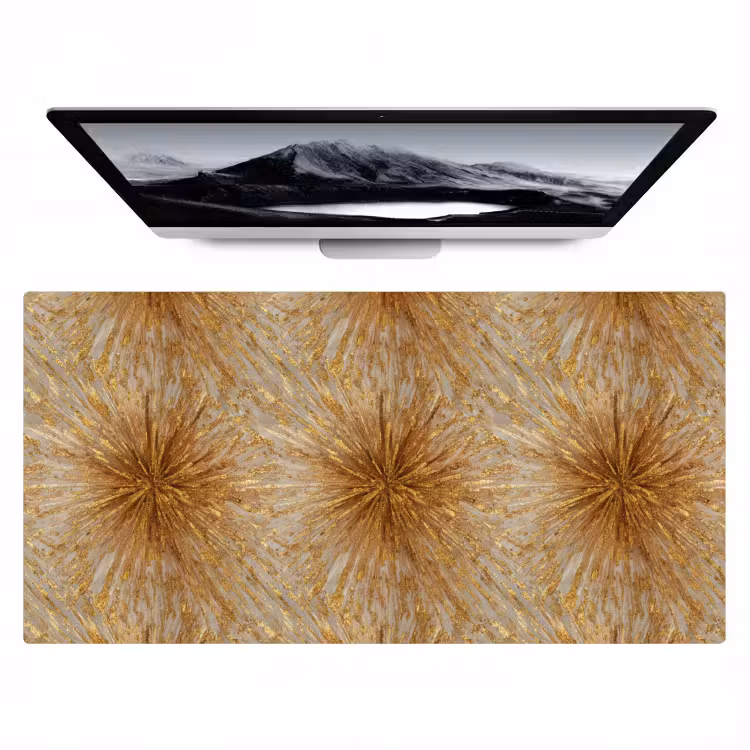 Bureau onderlegger - Explosie - Abstract - Goud - Wit — 1