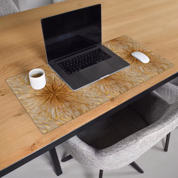 Bureau onderlegger - Explosie - Abstract - Goud - Wit — 3