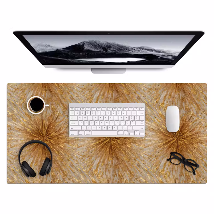 Bureau onderlegger - Explosie - Abstract - Goud - Wit — 4