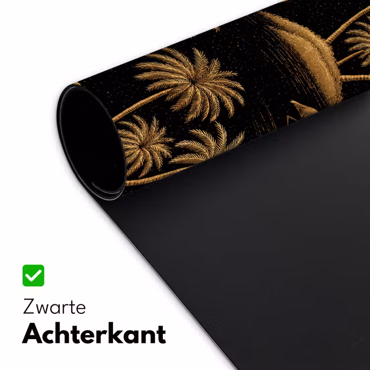 Bureau onderlegger - Flamingo - Palmbomen - Tropisch - Goud - Zwart — 5