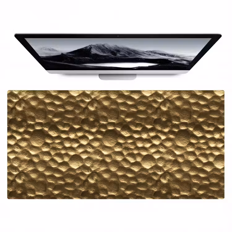 Bureau onderlegger - Gehamerd - Reliëf - Textuur - Bronsgoud — 1
