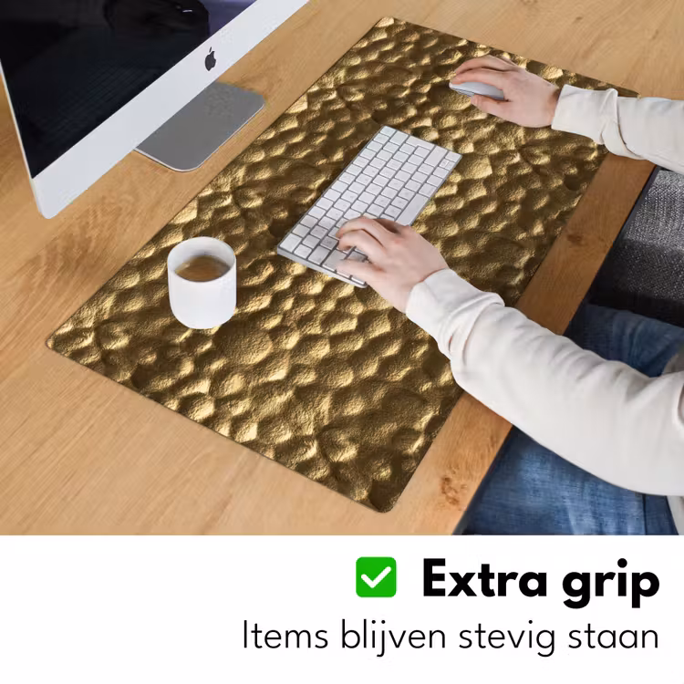 Bureau onderlegger - Gehamerd - Reliëf - Textuur - Bronsgoud — 6