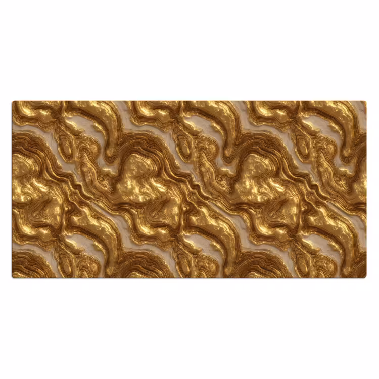 Bureau onderlegger - Golven - Organisch - Goud - Crème — 2