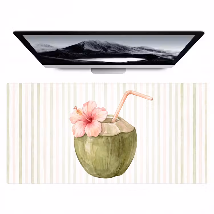 Bureau onderlegger - Kokosnoot - Drank - Tropisch - Illustratie - Zomer — 1