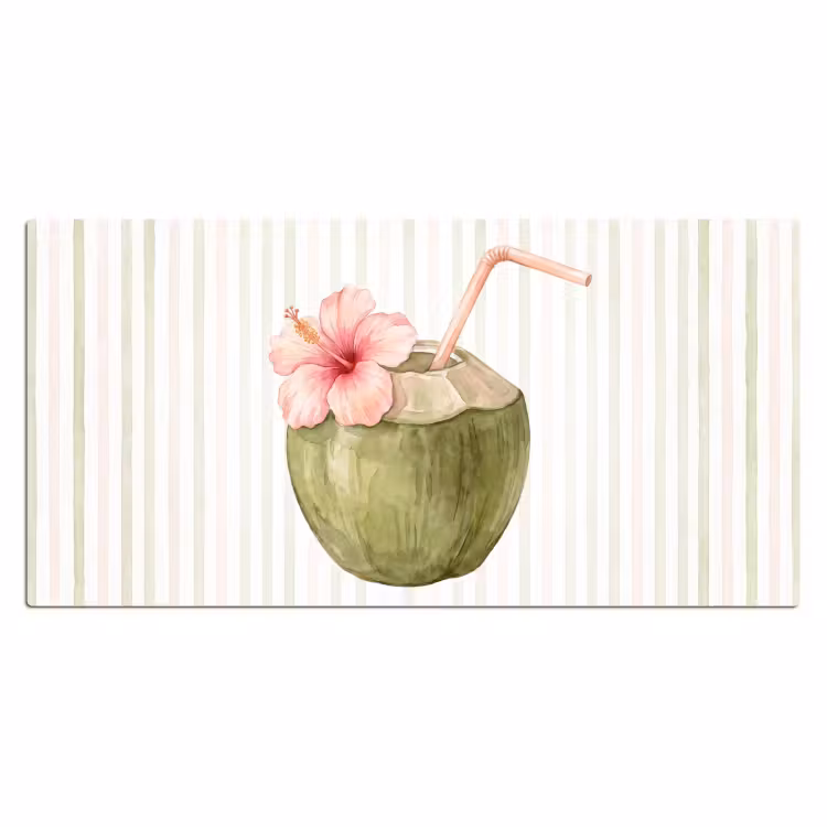 Bureau onderlegger - Kokosnoot - Drank - Tropisch - Illustratie - Zomer — 2