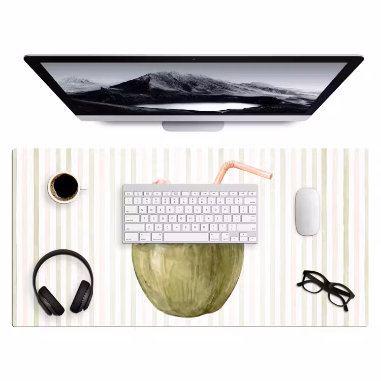 Bureau onderlegger - Kokosnoot - Drank - Tropisch - Illustratie - Zomer — 4
