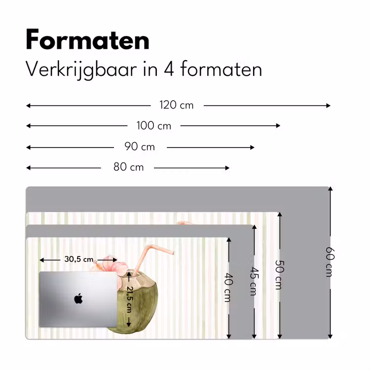 Bureau onderlegger - Kokosnoot - Drank - Tropisch - Illustratie - Zomer — 8