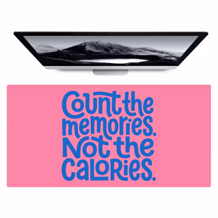Bureau onderlegger - Memories - Roze - Blauw - Quote — 1