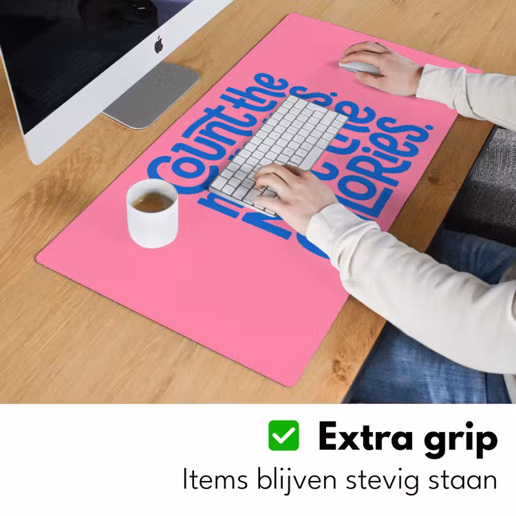 Bureau onderlegger - Memories - Roze - Blauw - Quote — 6