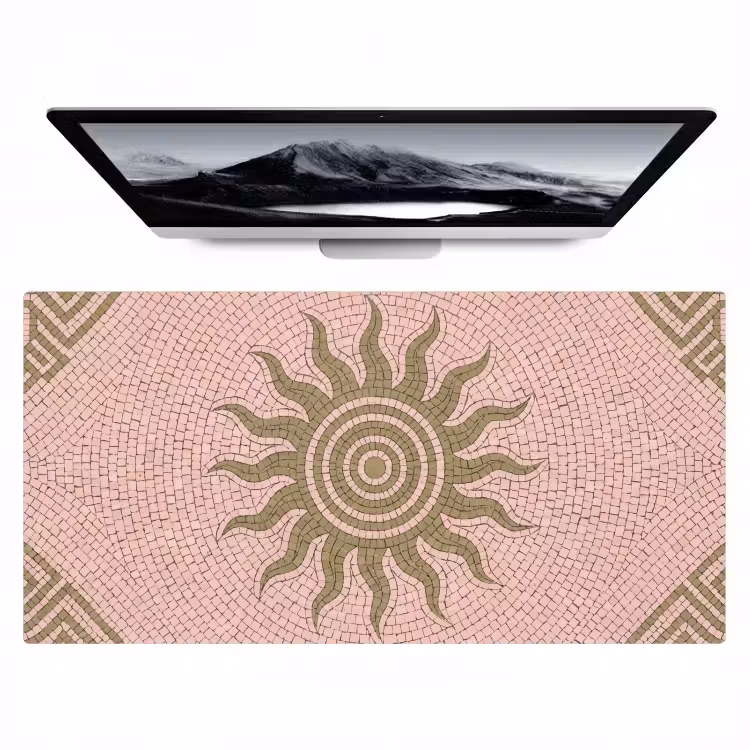 Bureau onderlegger - Mozaïek - Zon - Patroon - Klassiek - Roze — 1
