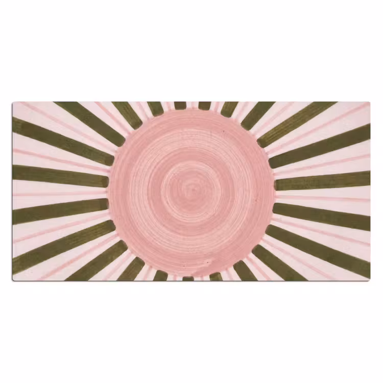 Bureau onderlegger - Patroon - Cirkel - Stralen - Abstract - Roze — 2