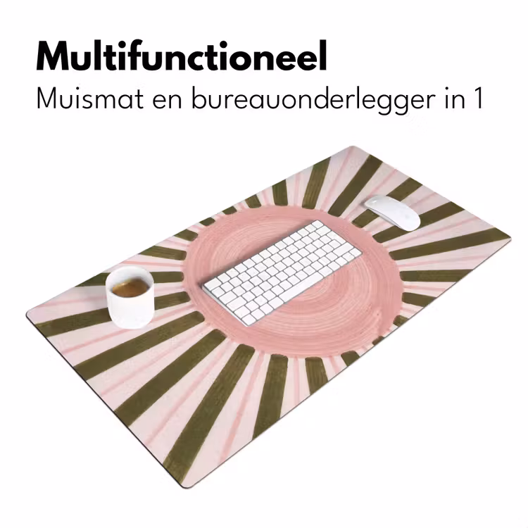 Bureau onderlegger - Patroon - Cirkel - Stralen - Abstract - Roze — 7