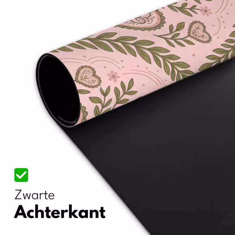 Bureau onderlegger - Patroon - Hart - Bloemen - Folkloristisch - Roze — 5