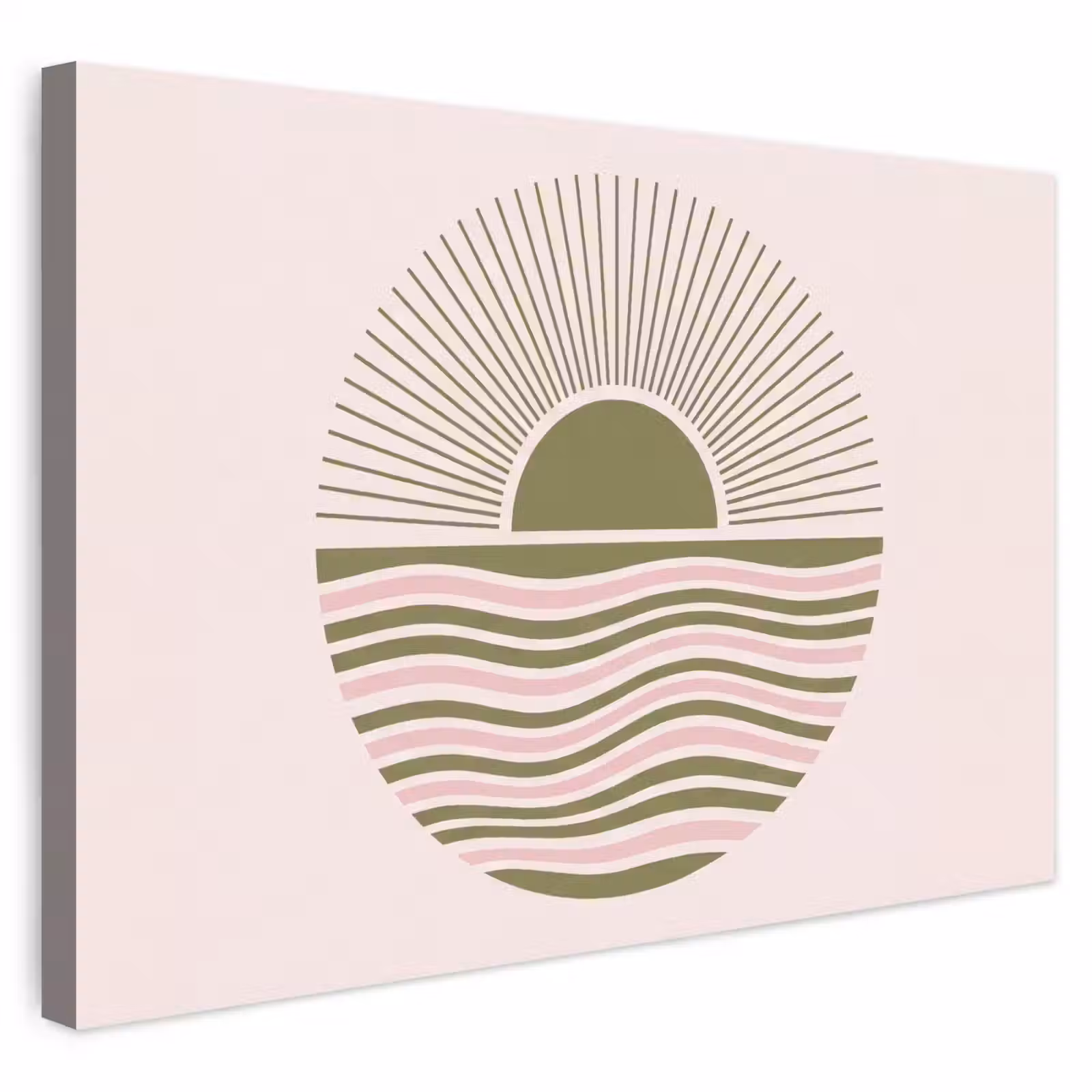 Buiten canvas - Zon - Zee - Abstract - Modern - Roze — 1