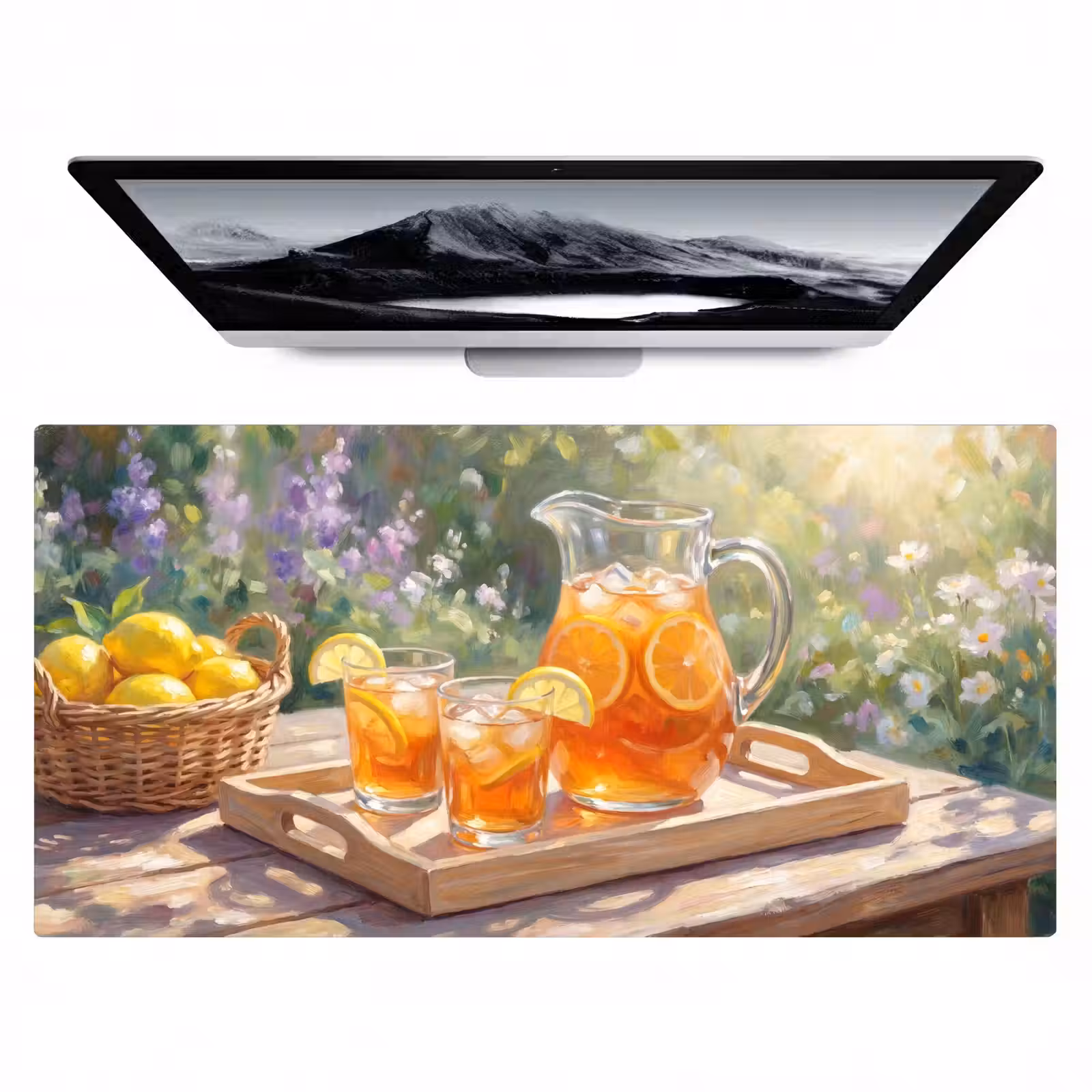 Bureau onderlegger - Drank - Citroen - Zomer - Tuin - Geel — 1