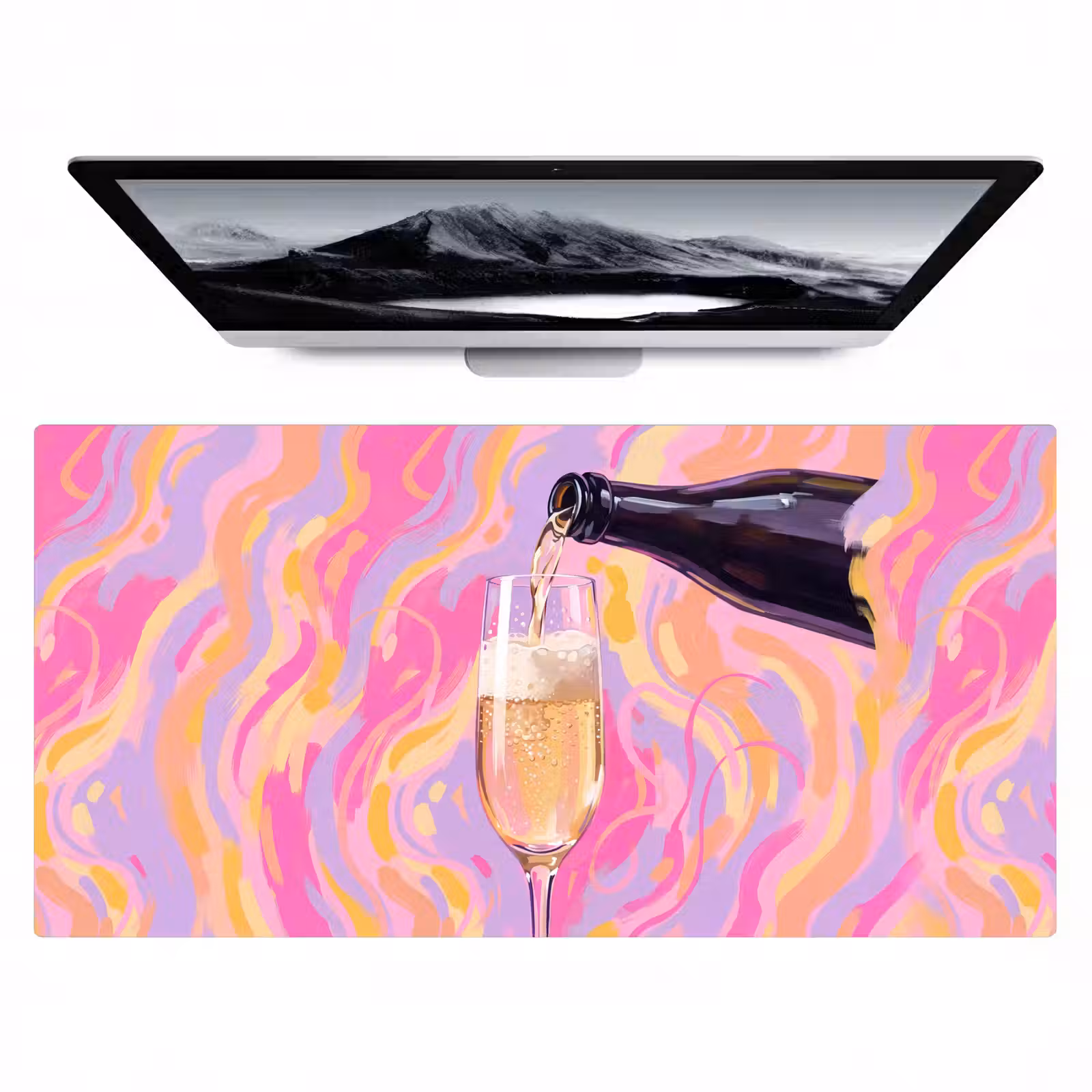 Bureau onderlegger - Drank - Inschenken - Feest - Abstract - Roze — 1