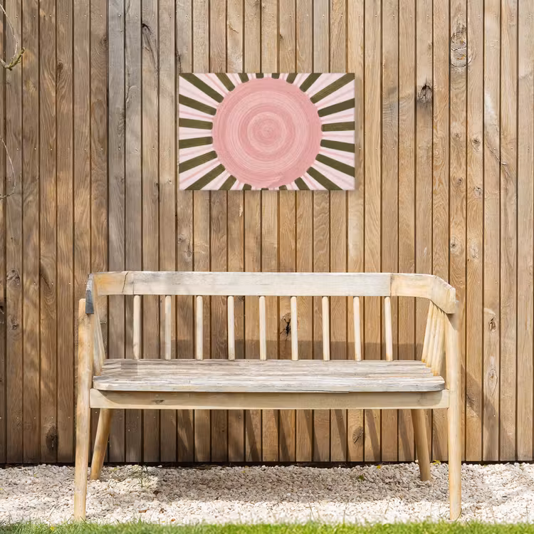 Buiten canvas - Patroon - Cirkel - Stralen - Abstract - Roze — 3