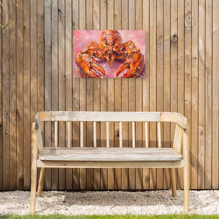 Buiten canvas - Zeeleven - Kreeft - Spatters - Abstract - Roze — 3