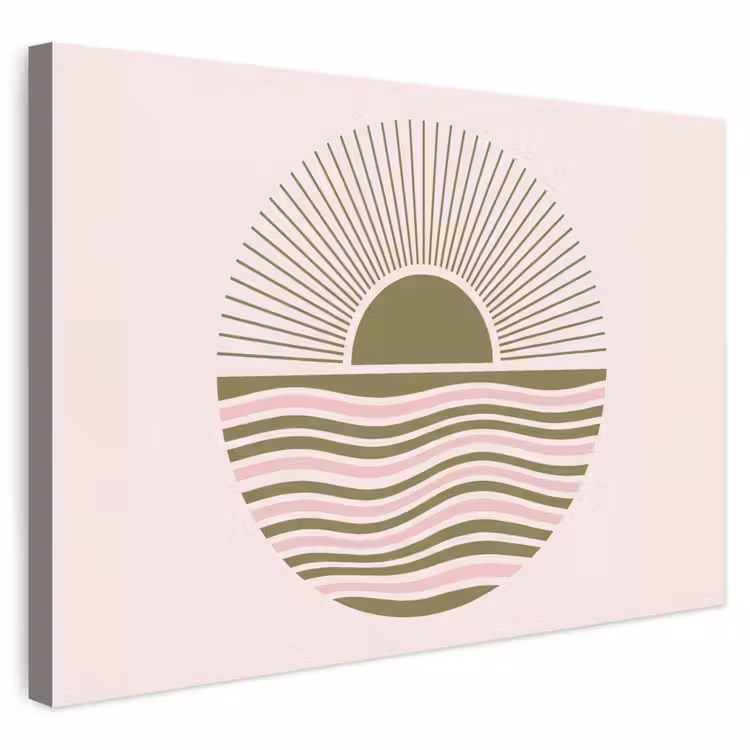 Buiten canvas - Zon - Zee - Abstract - Modern - Roze — 1