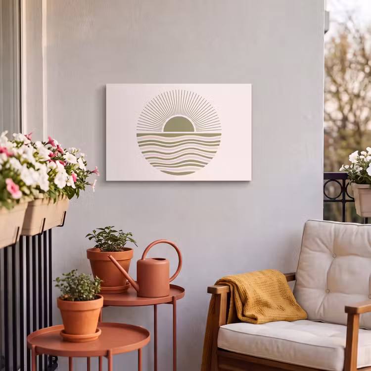 Buiten canvas - Zon - Zee - Abstract - Modern - Roze — 4