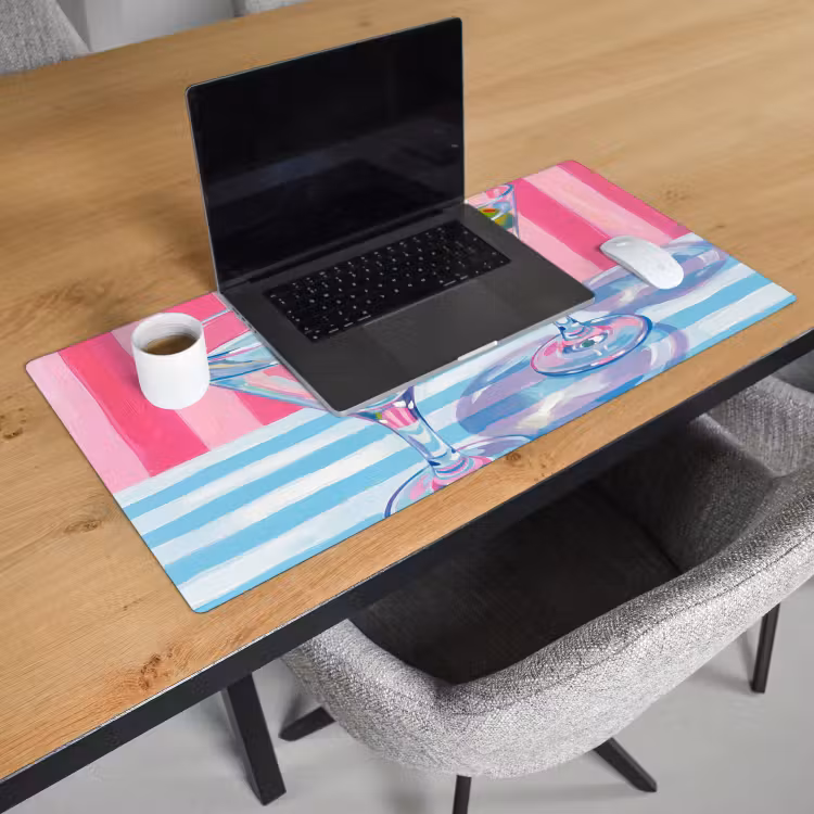 Bureau onderlegger - Cocktail - Olijven - Kunst - Modern - Roze — 3