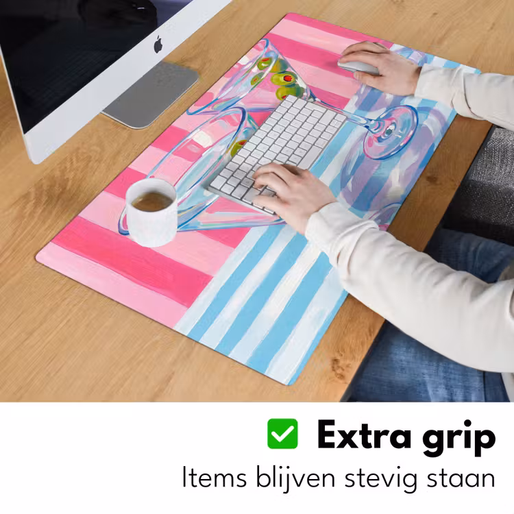 Bureau onderlegger - Cocktail - Olijven - Kunst - Modern - Roze — 6