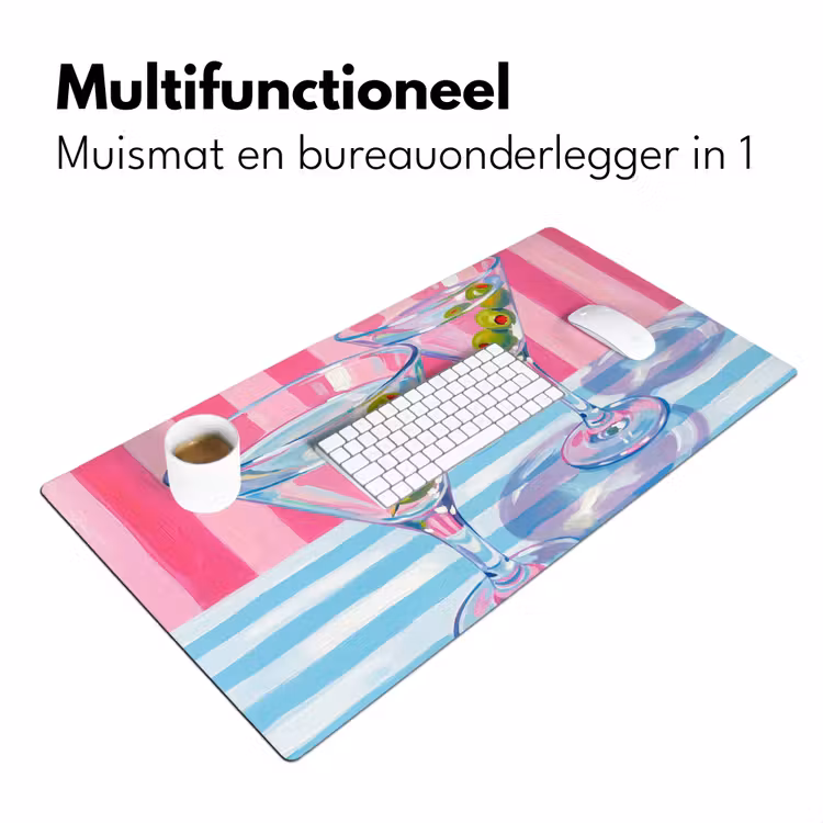 Bureau onderlegger - Cocktail - Olijven - Kunst - Modern - Roze — 7