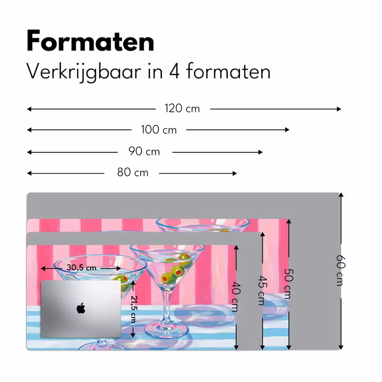 Bureau onderlegger - Cocktail - Olijven - Kunst - Modern - Roze — 8