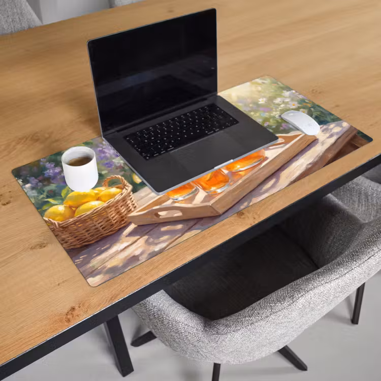 Bureau onderlegger - Drank - Citroen - Zomer - Tuin - Geel — 3