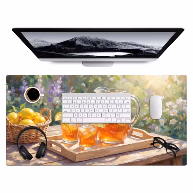 Bureau onderlegger - Drank - Citroen - Zomer - Tuin - Geel — 4