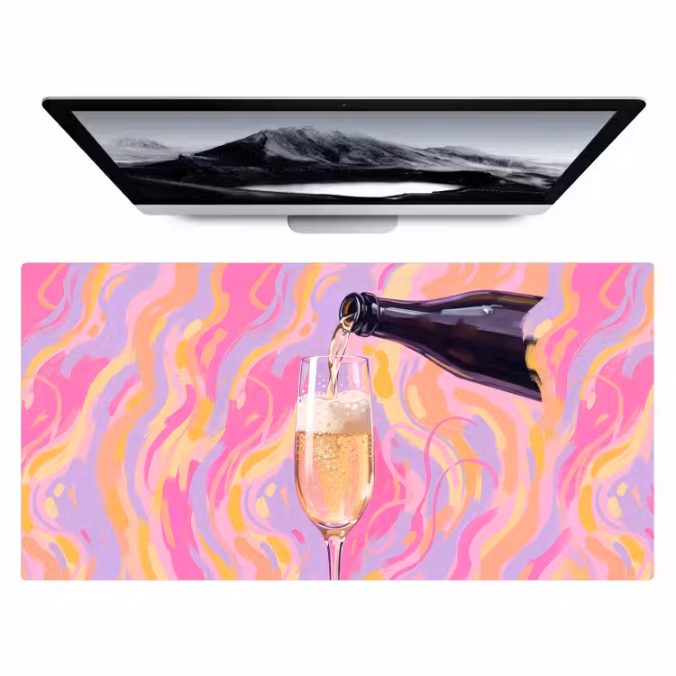 Bureau onderlegger - Drank - Inschenken - Feest - Abstract - Roze — 1