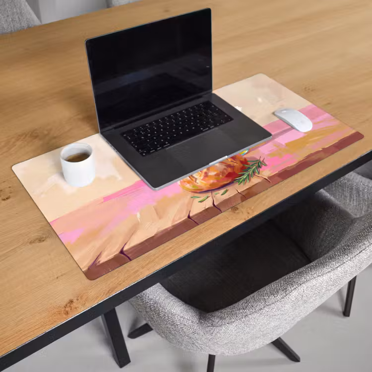 Bureau onderlegger - Eten - Brood - Olijfolie - Abstract - Keuken — 3