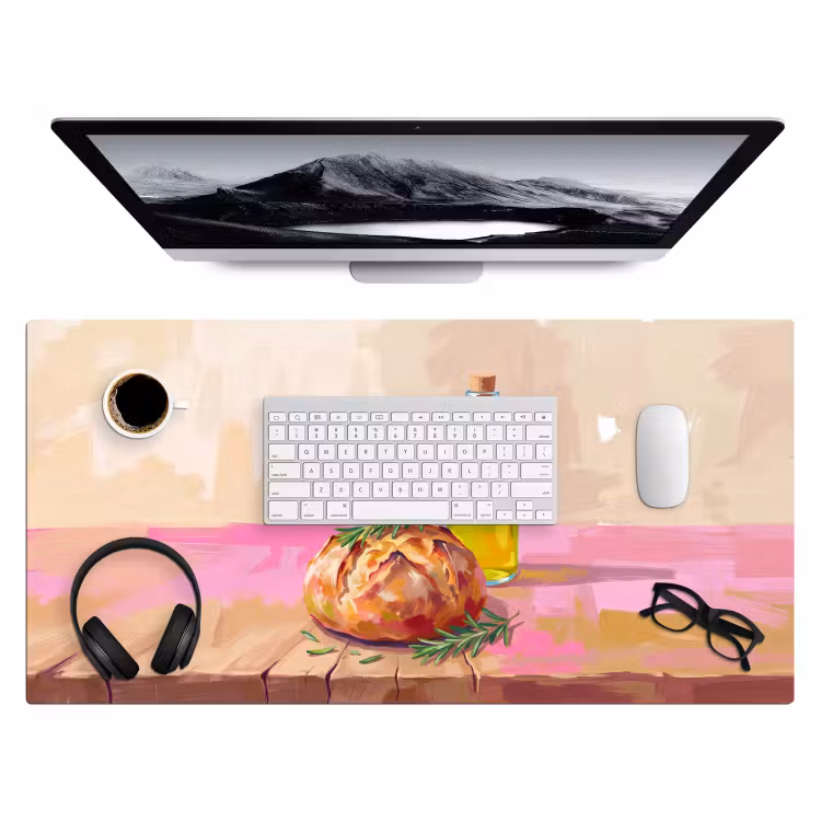 Bureau onderlegger - Eten - Brood - Olijfolie - Abstract - Keuken — 4