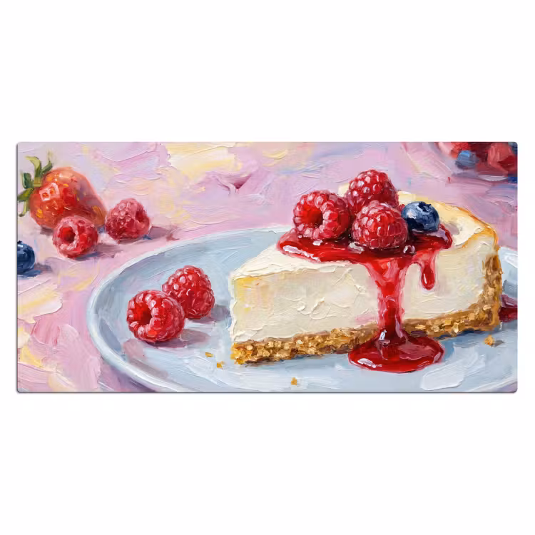 Bureau onderlegger - Eten - Cheesecake - Bessen - Abstract - Roze — 2