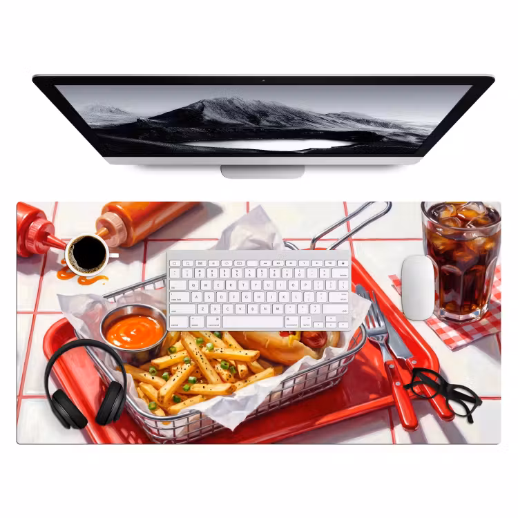 Bureau onderlegger - Eten - Hotdog - Fastfood - Modern - Rood — 4