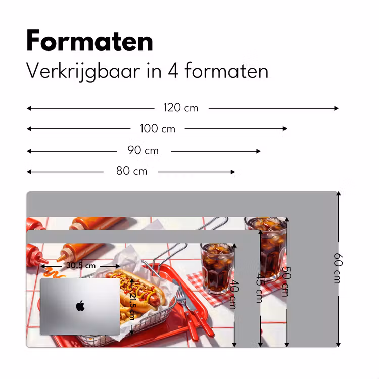 Bureau onderlegger - Eten - Hotdog - Fastfood - Modern - Rood — 8
