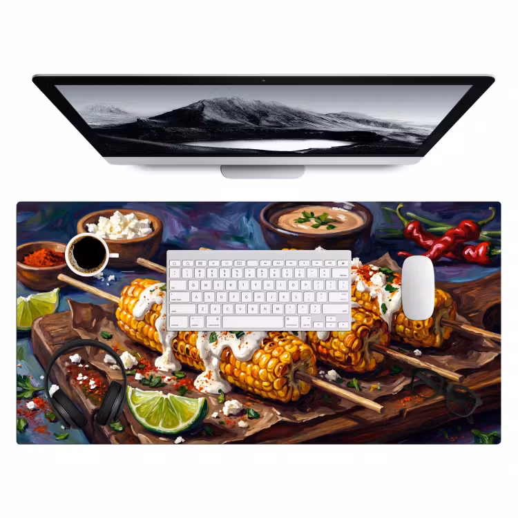 Bureau onderlegger - Eten - Maïs - Saus - Geschilderd - Geel — 4
