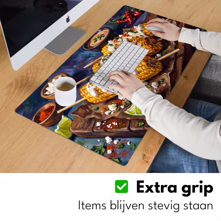 Bureau onderlegger - Eten - Maïs - Saus - Geschilderd - Geel — 6