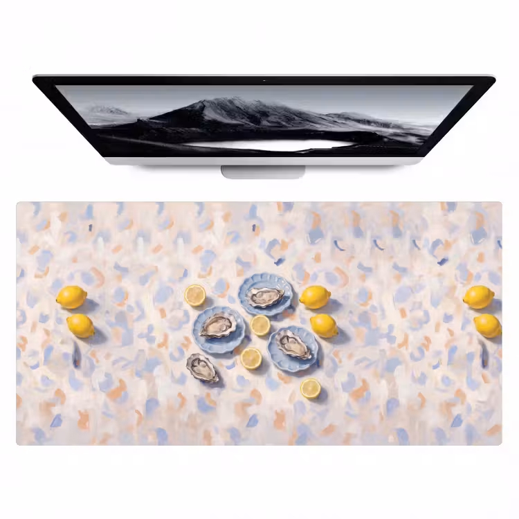 Bureau onderlegger - Eten - Oesters - Citroenen - Modern - Geel — 1