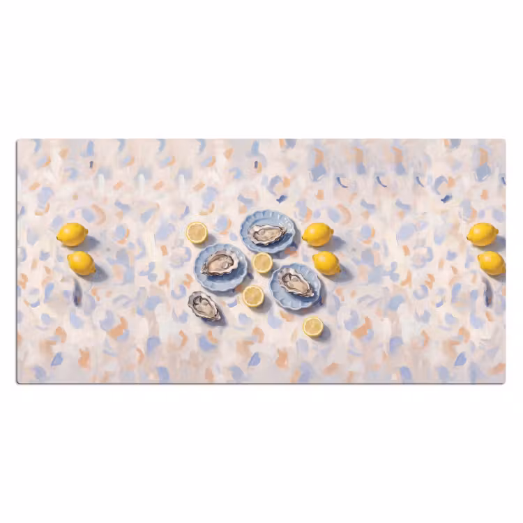 Bureau onderlegger - Eten - Oesters - Citroenen - Modern - Geel — 2