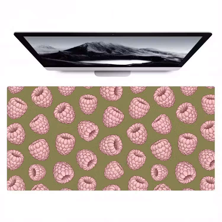 Bureau onderlegger - Eten - Patroon - Illustratie - Roze - Groen — 1