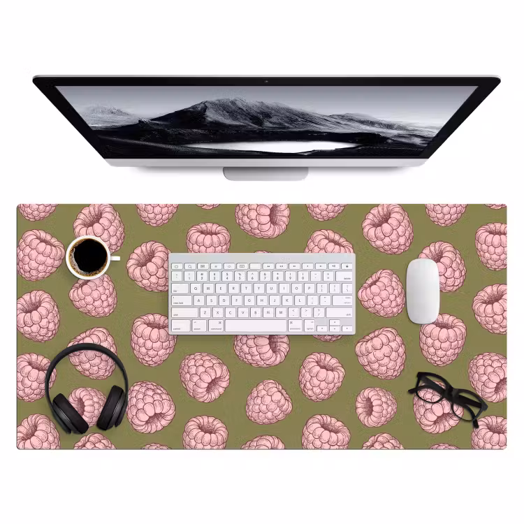 Bureau onderlegger - Eten - Patroon - Illustratie - Roze - Groen — 4