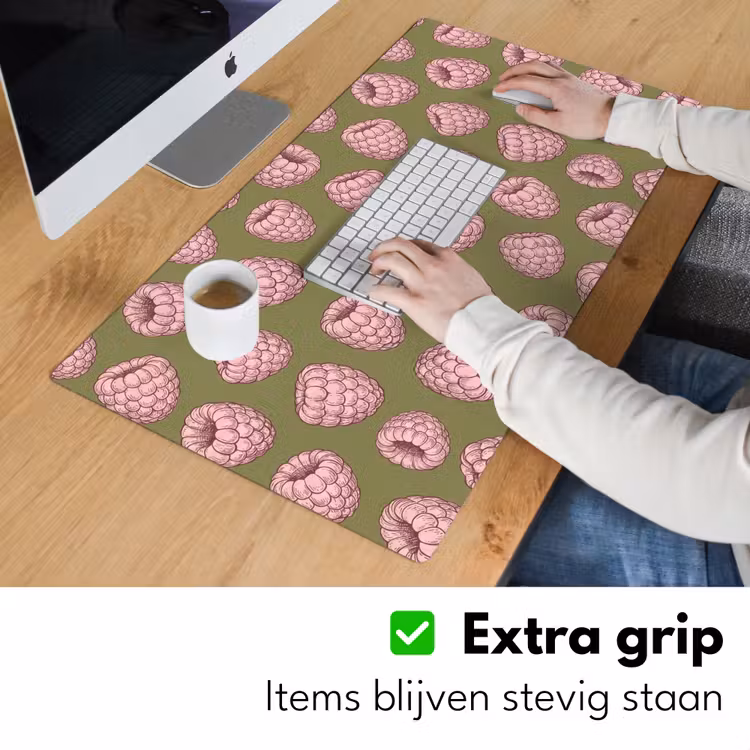 Bureau onderlegger - Eten - Patroon - Illustratie - Roze - Groen — 6