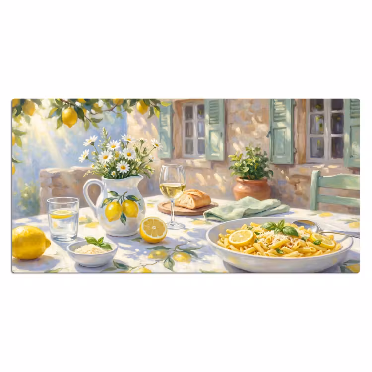 Bureau onderlegger - Eten - Terras - Zomer - Geschilderd - Geel — 2