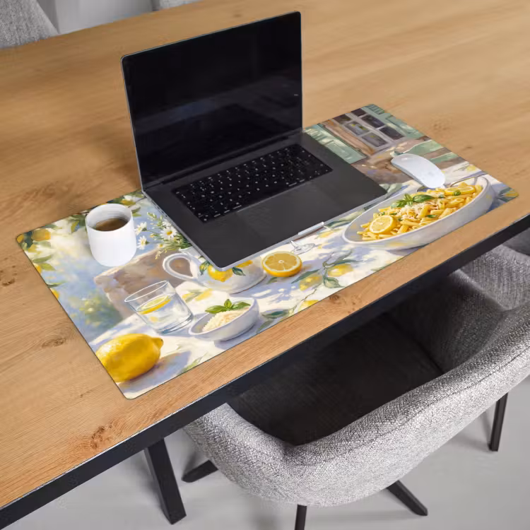 Bureau onderlegger - Eten - Terras - Zomer - Geschilderd - Geel — 3