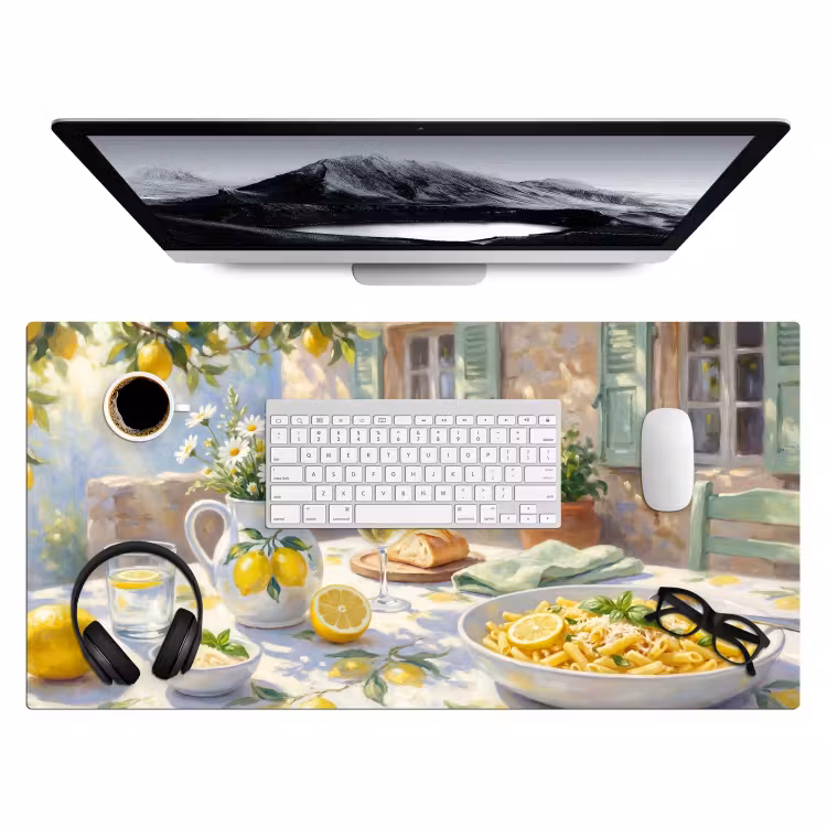 Bureau onderlegger - Eten - Terras - Zomer - Geschilderd - Geel — 4