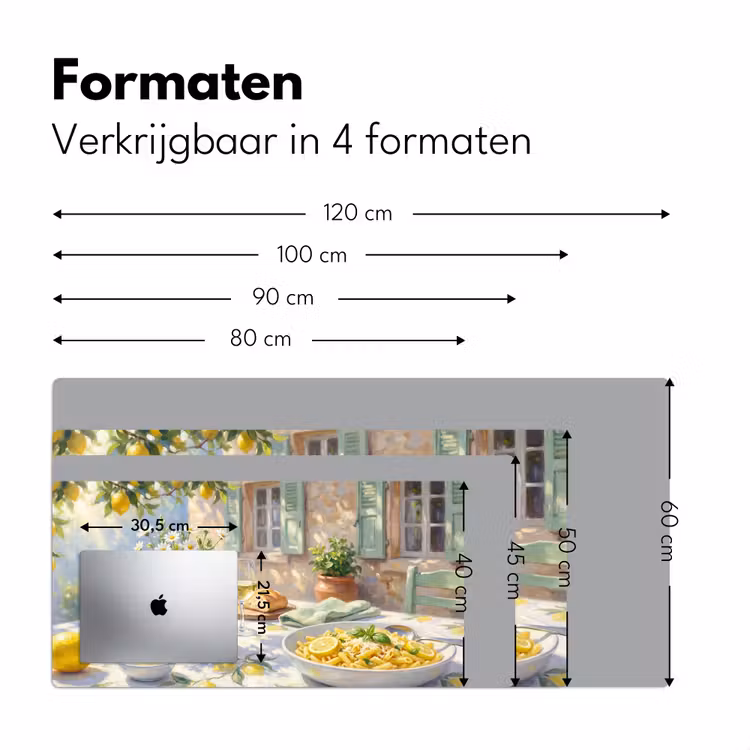 Bureau onderlegger - Eten - Terras - Zomer - Geschilderd - Geel — 8