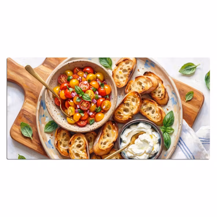 Bureau onderlegger - Eten - Tomaat - Brood - Kleurrijk - Keuken — 2