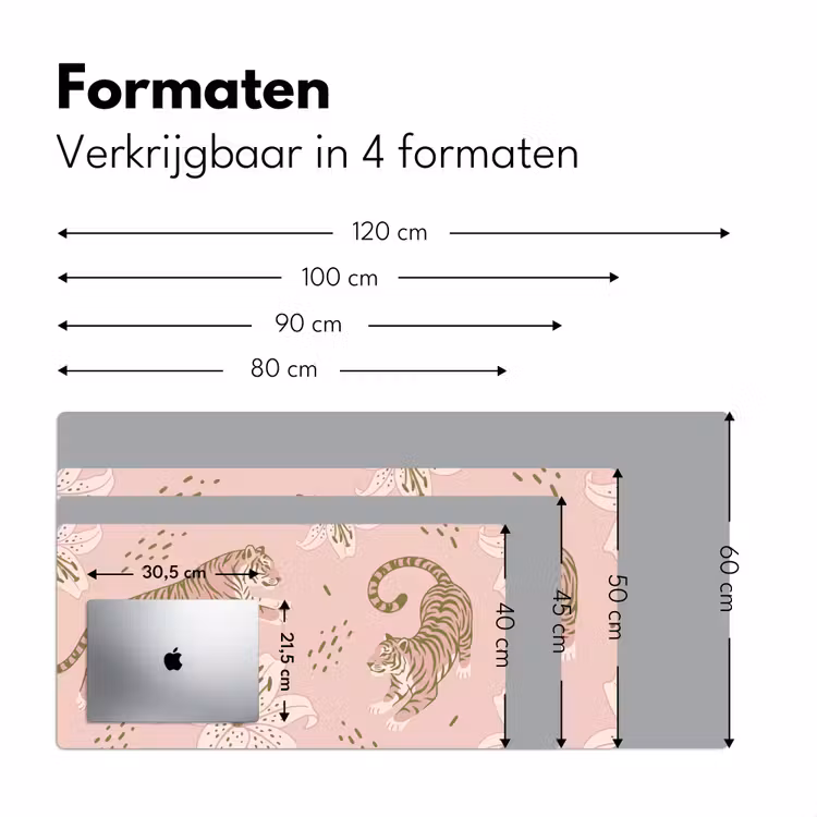 Bureau onderlegger - Kat - Springend - Bloemen - Abstract - Roze — 8