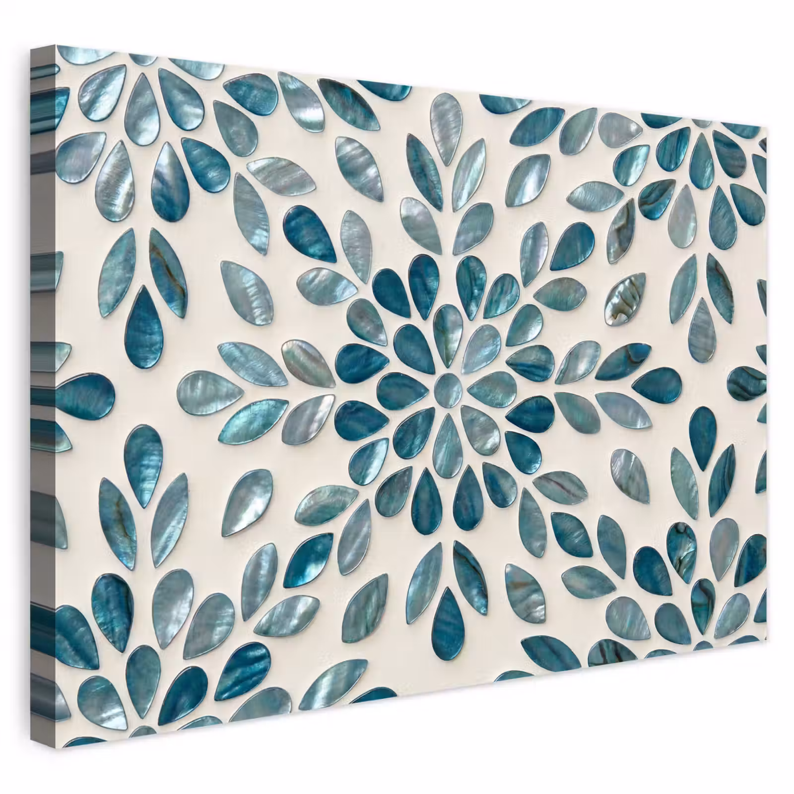 Buiten canvas - Patroon - Bladeren - Abstract - Modern - Turquoise — 1